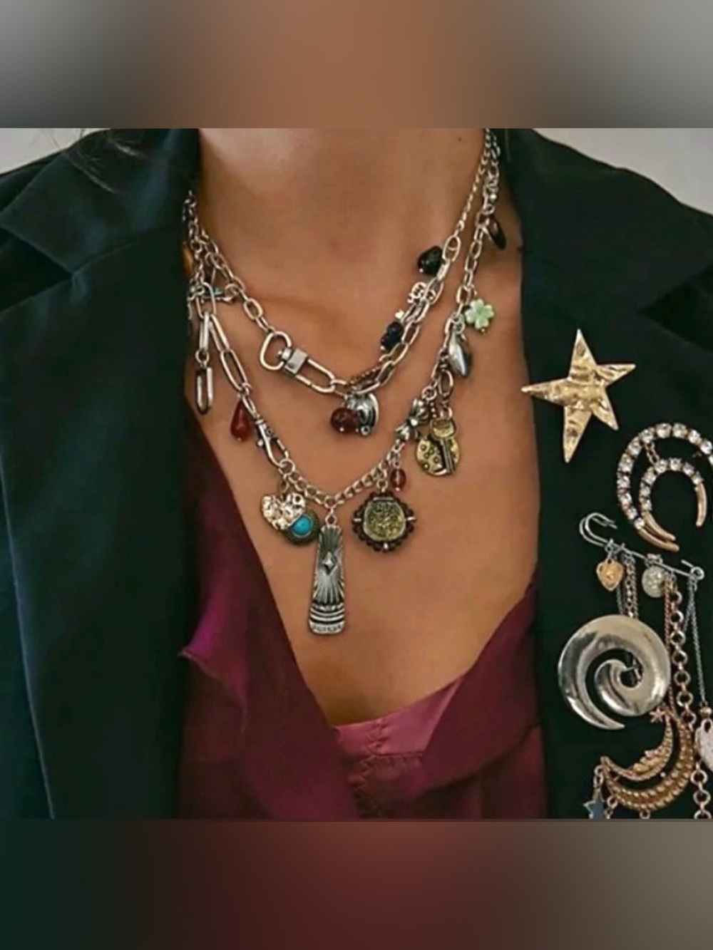 Free People Maxamillion World Traveler Charm Necklace NWT